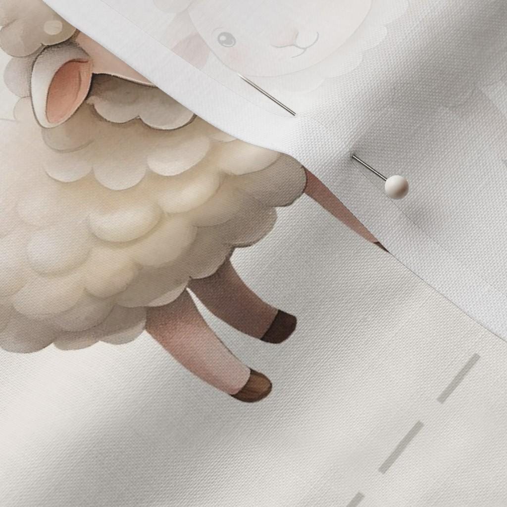 Fussy-cut watercolor sheep motif for appliqué projects